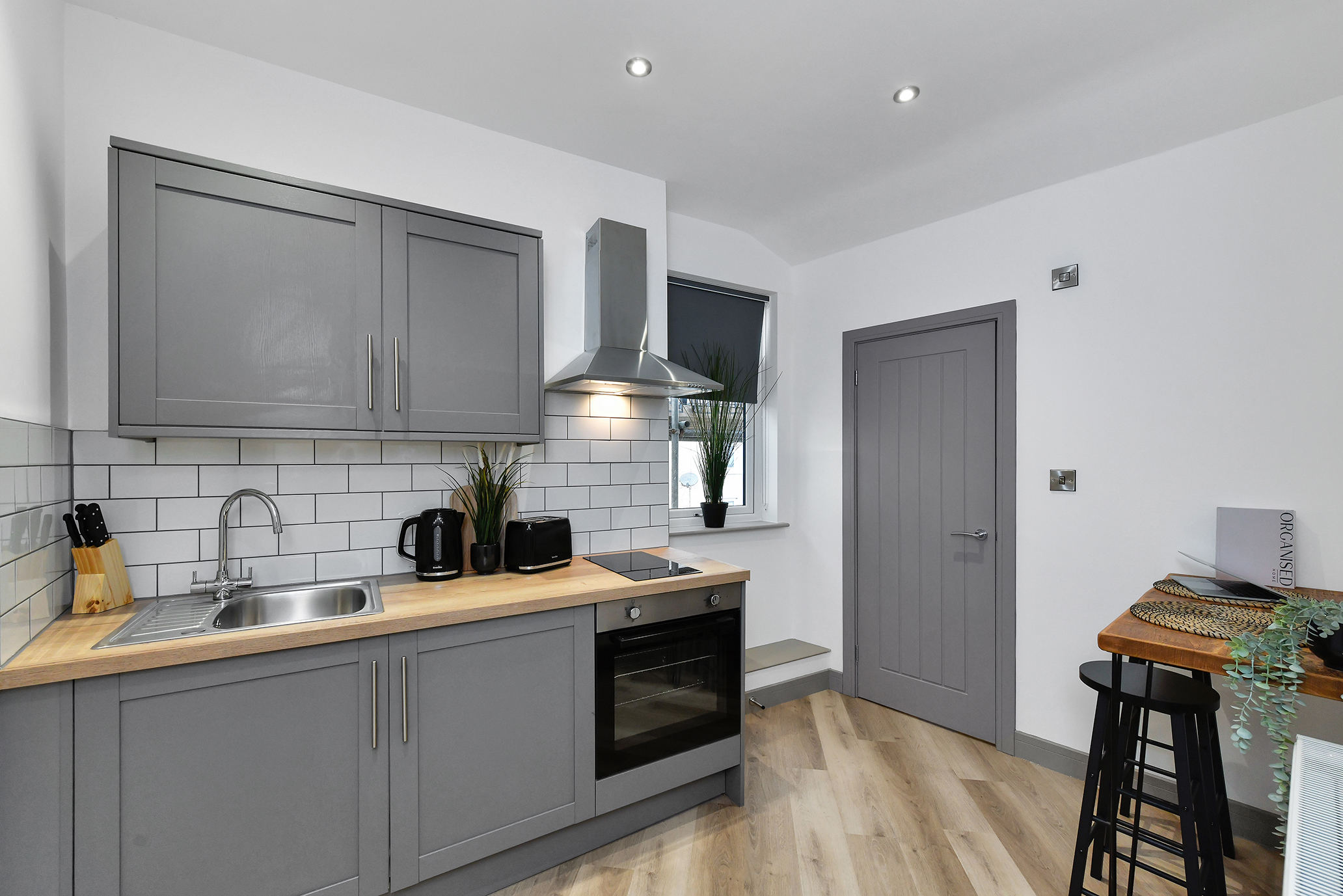 Kitchenette and breakfast space at 64 Derbyshire Lane